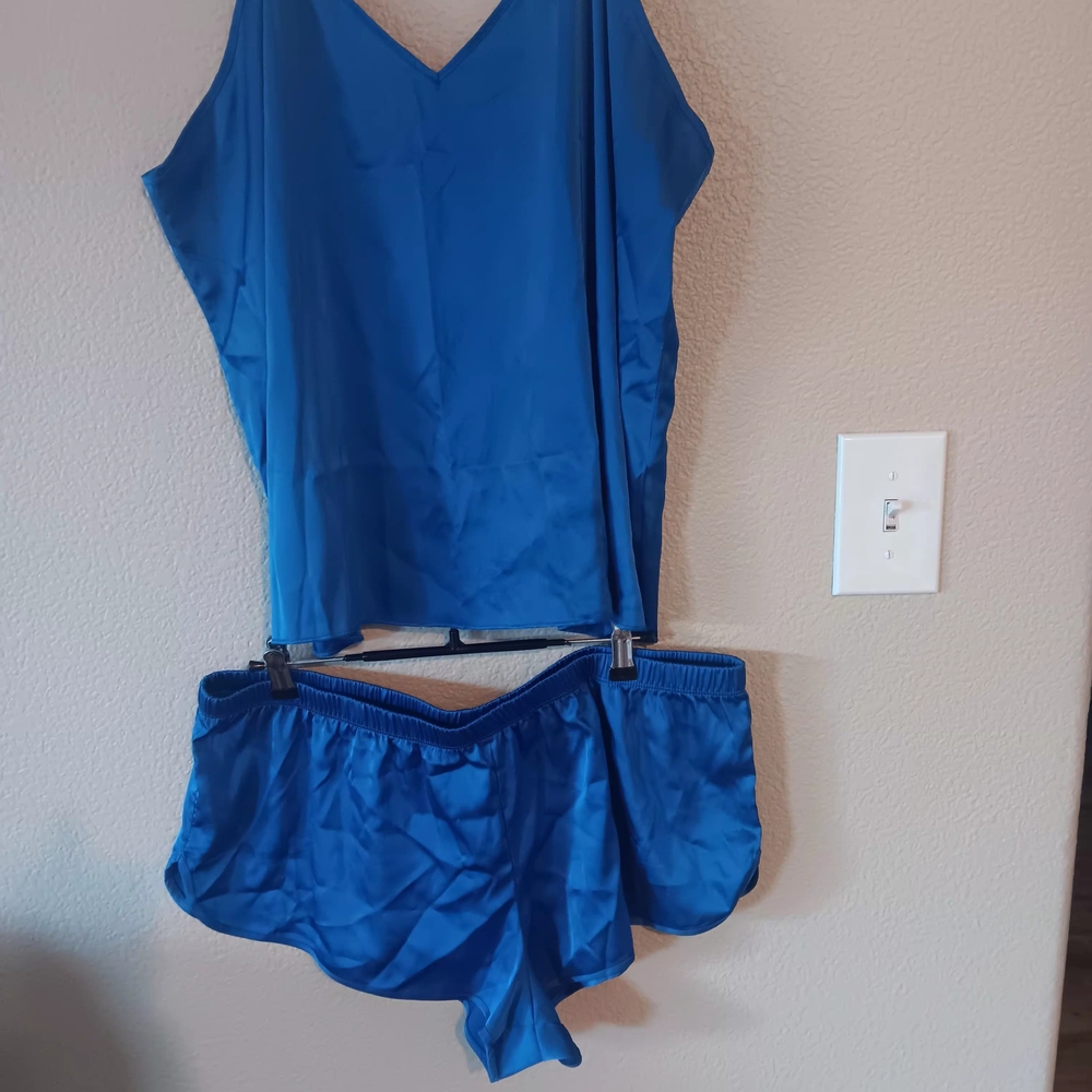 Blue Satin Sleepwear Set